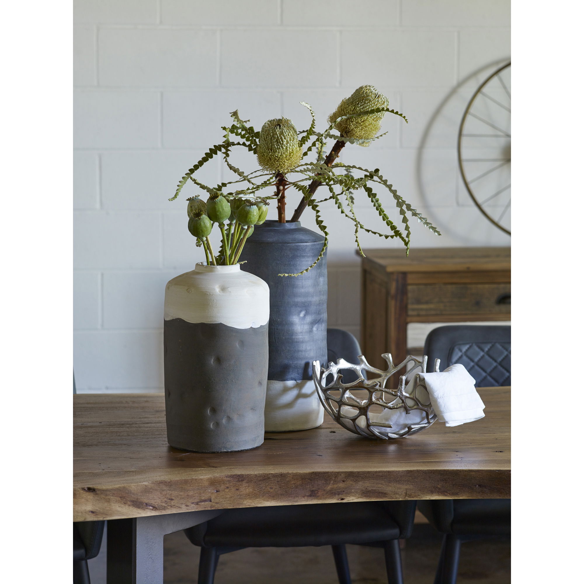 Bent Dining Table Large Brown, by Moe's Home, 118" width x 29.5" height x 40" depth View 10