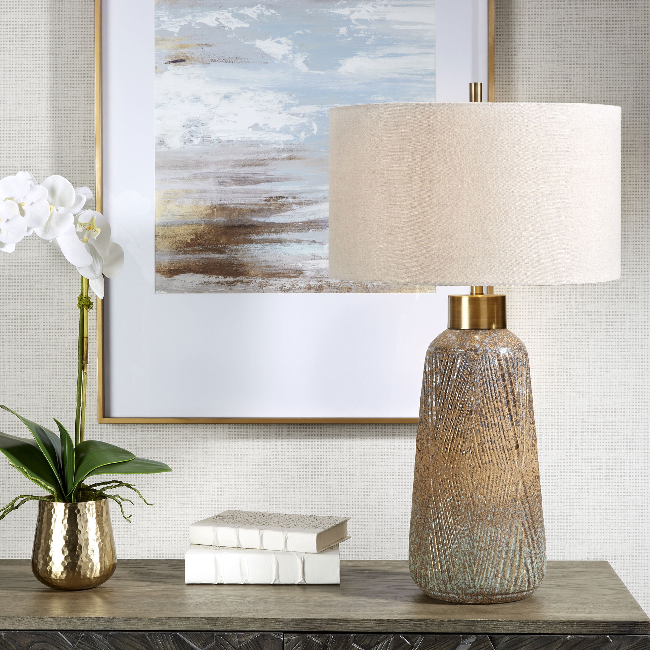 Western Sky Ceramic Table Lamp large image 