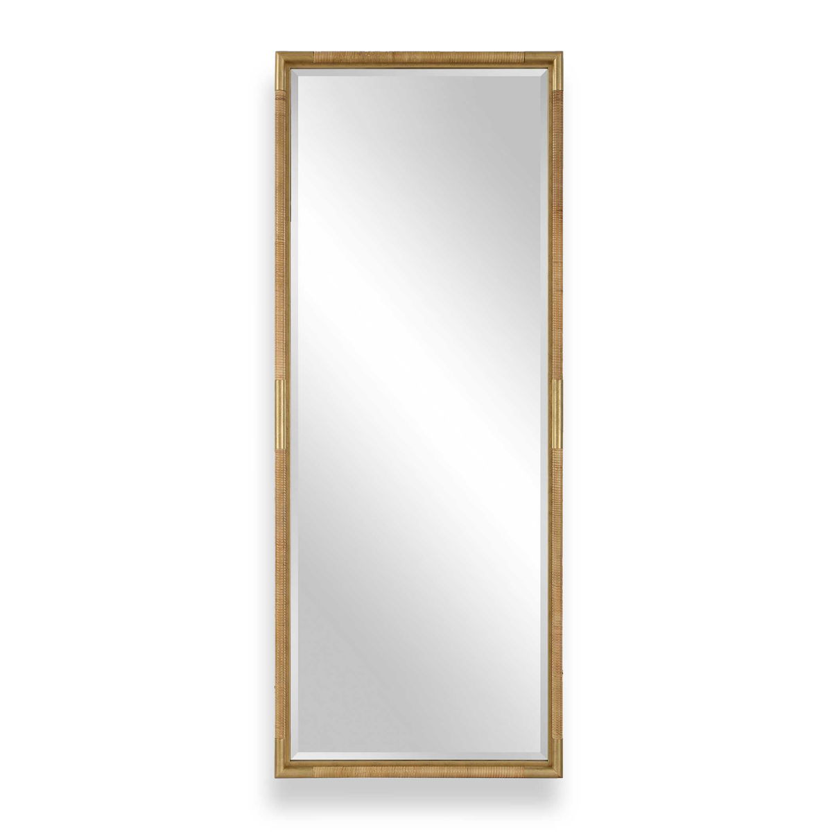 Kampar Full Length Rattan Tall Mirror, by Uttermost, 29.5" width x 73.62" height x 2.12" depth View 1
