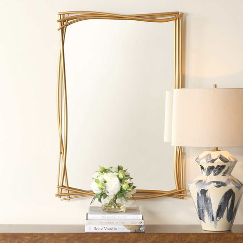 Curved Branches Gold Mirror