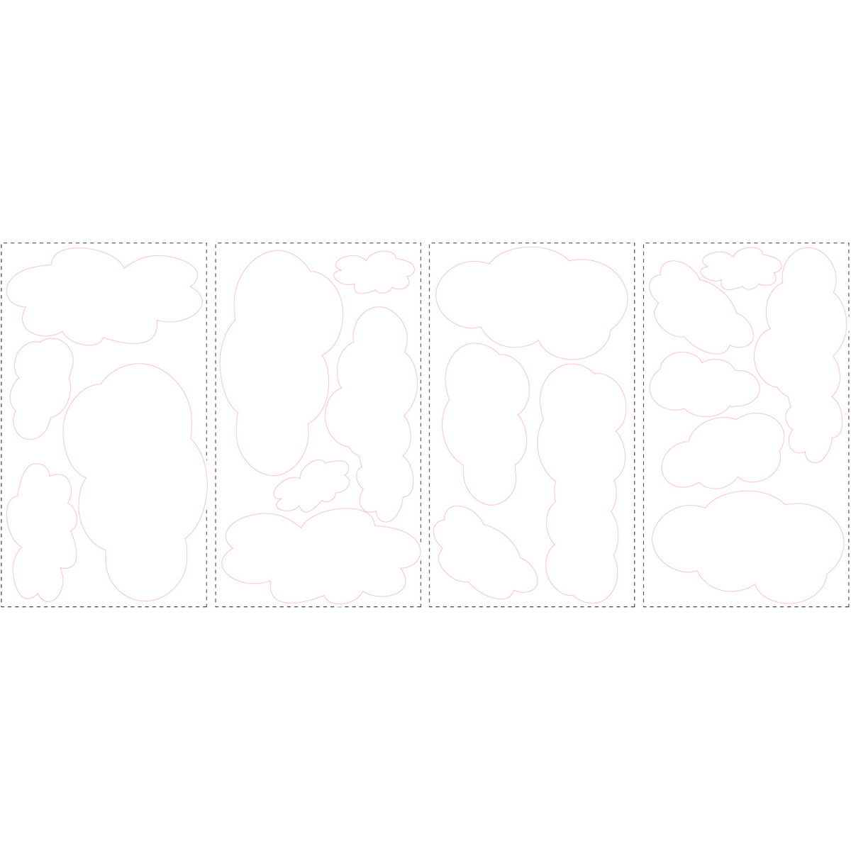 Clouds Wall Decals, by York Wall, 1'6" length x 10" width x 2" depth
