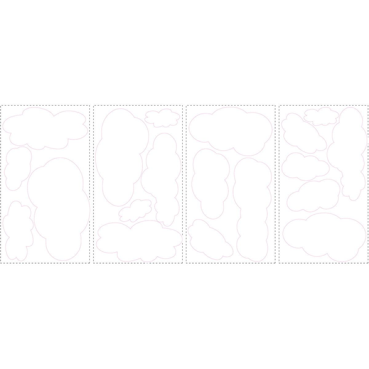 Clouds Wall Decals, by York Wall, 1'6" length x 10" width x 2" depth