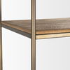 Baron 4-Door Light Brown Wood with Gunmetal Open Shelving Unit, Shelving & Bookcase by Mercana, 81.75" length x 19" width x 90" height thumbnail 11