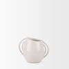 Urvi Short Off White Speckled Asymmetrical Ceramic Vase, by Mercana, 7.68" length x 5.31" width x 6.5" height thumbnail 7