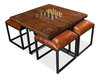 Low Game Table With Four Stools, by Sarreid, 3' length x 3' width x 1'10" height thumbnail 8
