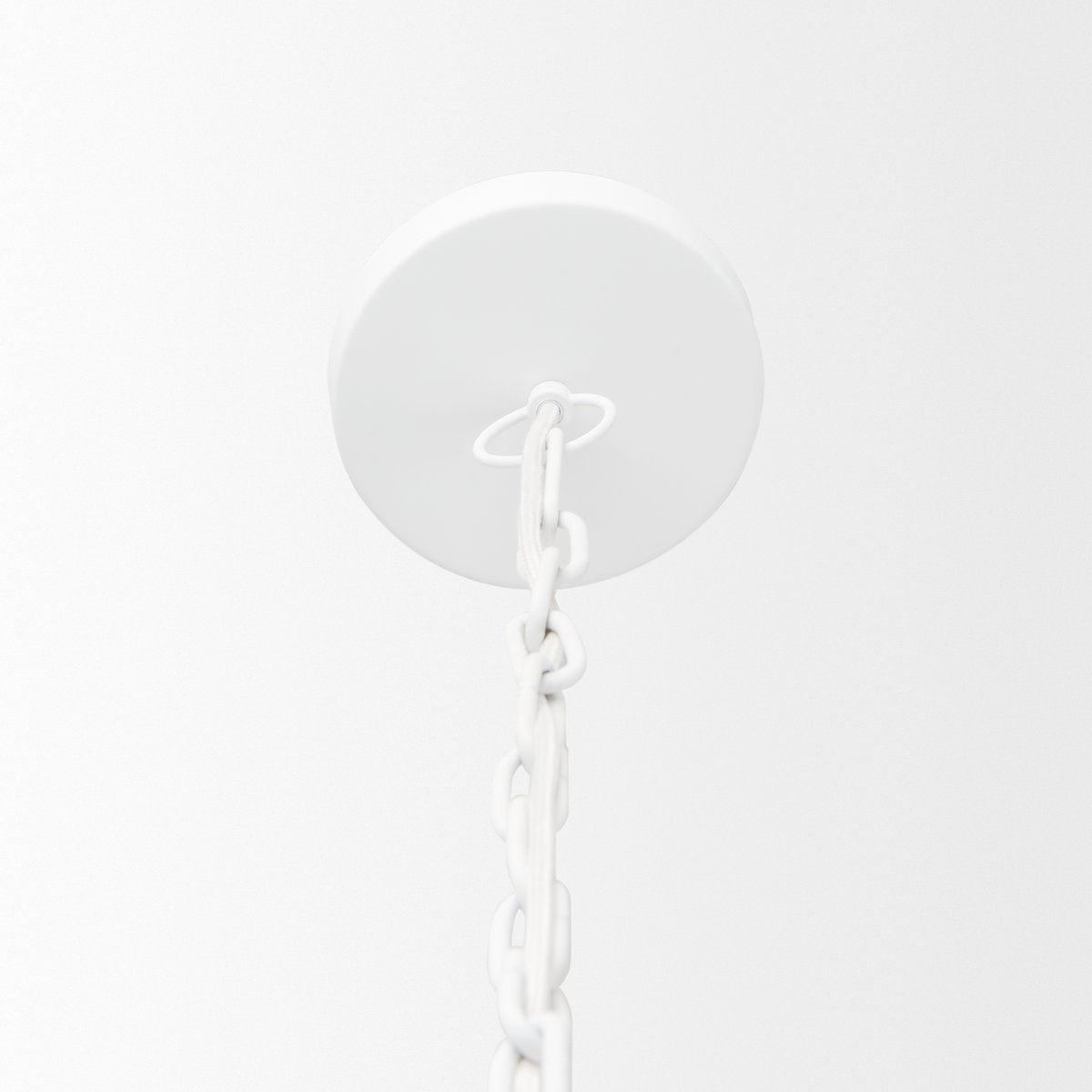 Doma 24' Round White Dome Pendant Light, by Mercana, 24" length x 24" width x 15" height View 5