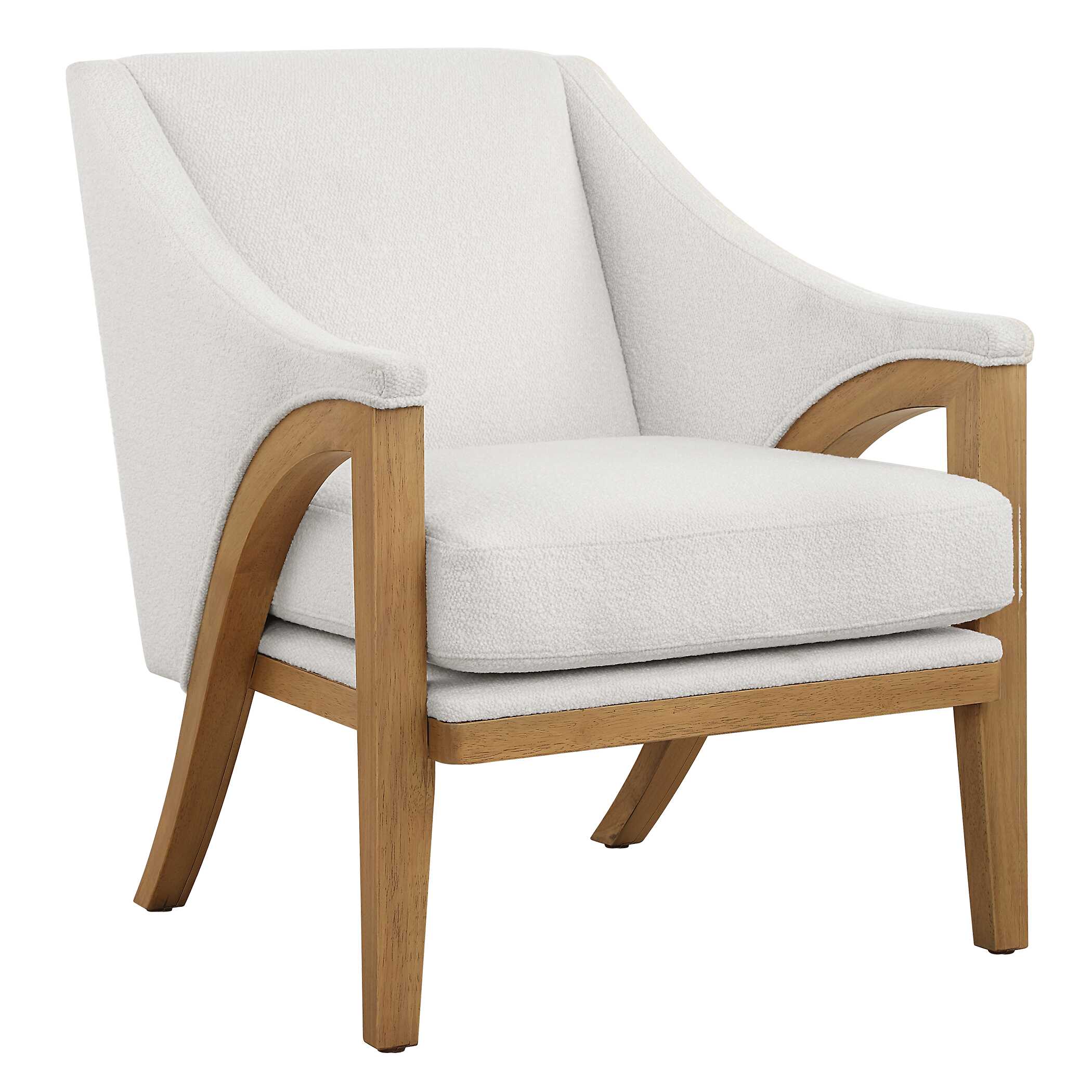 Evolve White Fabric Accent Chair, Furniture by Uttermost, 28.5" width x 35" height x 33" depth View 5