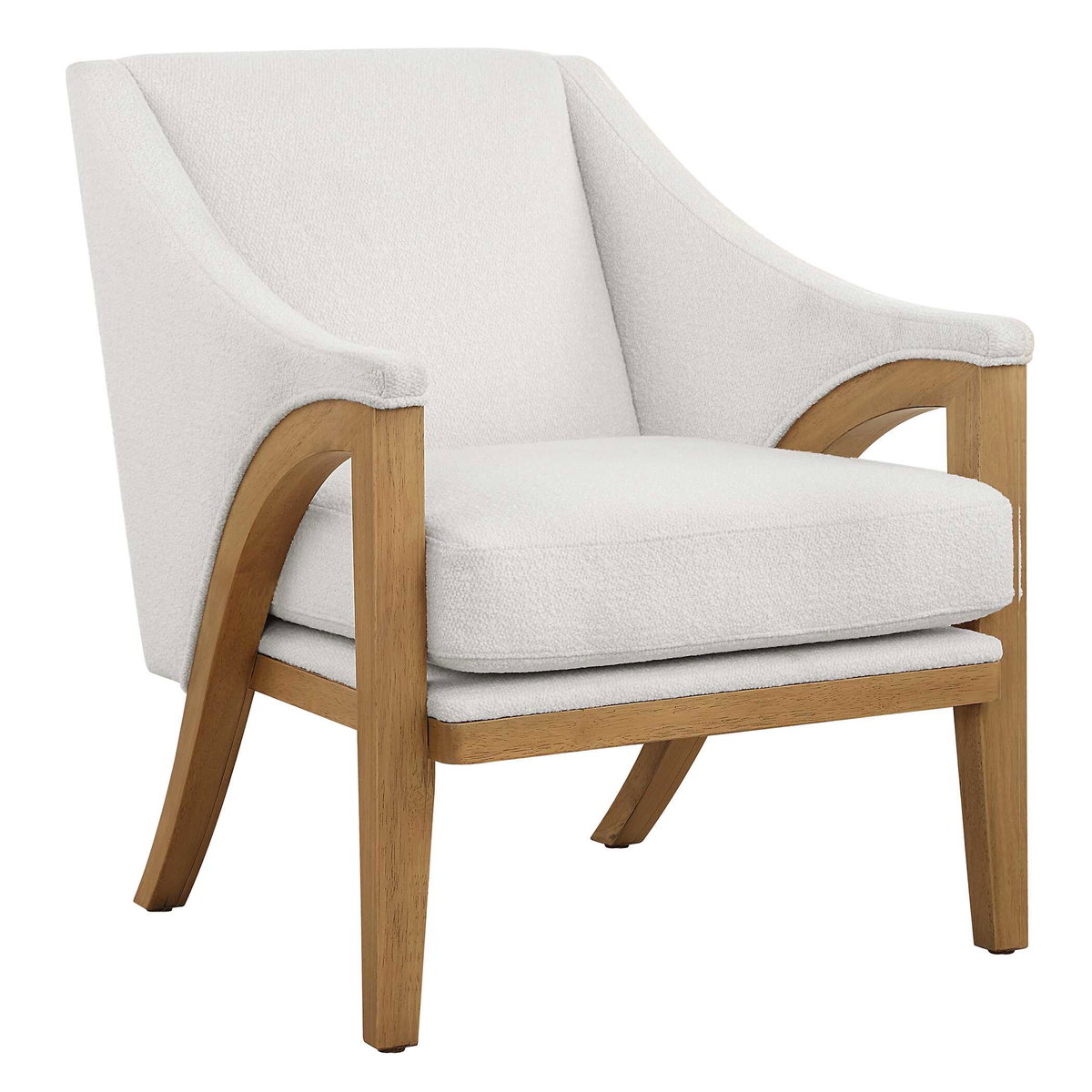 Evolve White Fabric Accent Chair, Furniture by Uttermost, 28.5" width x 35" height x 33" depth View 5