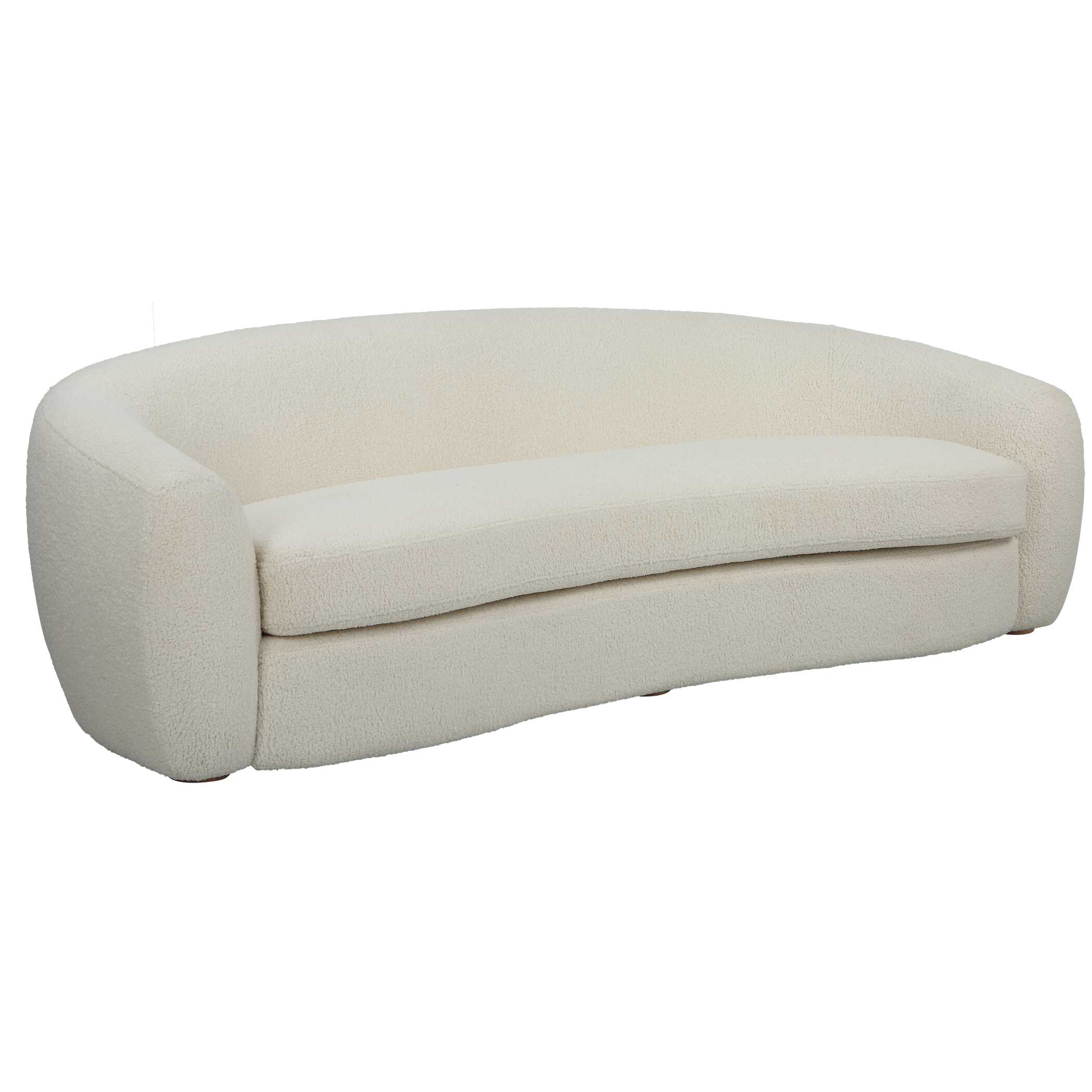 Capra Art Deco White Sofa, Furniture by Uttermost, 90" width x 27" height x 38" depth View 6
