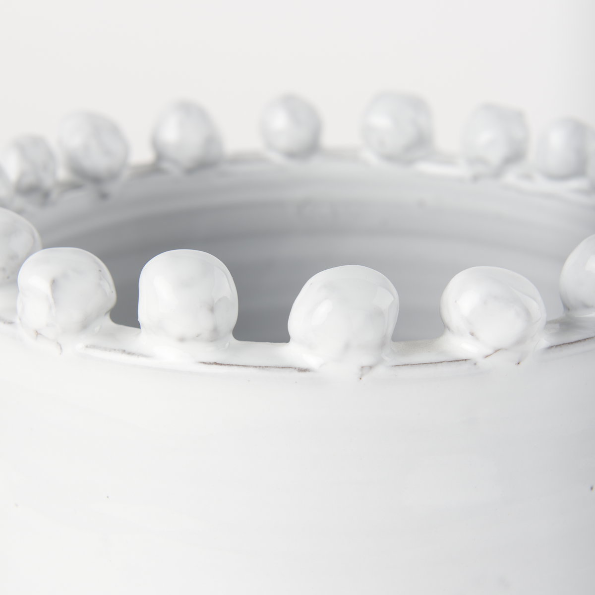 Basin Small Off-White Glazed Vase, by Mercana, 8.07" length x 8.07" width x 9.06" height View 6