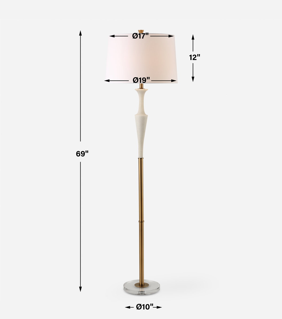 Colette White Stone Floor Lamp, by Uttermost, 19" width x 69" height x 19" depth View 3