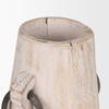Monique Small Light Brown with Handles Wood Pot, Decorative Jar by Mercana, 5" length x 5" width x 7" height thumbnail 6