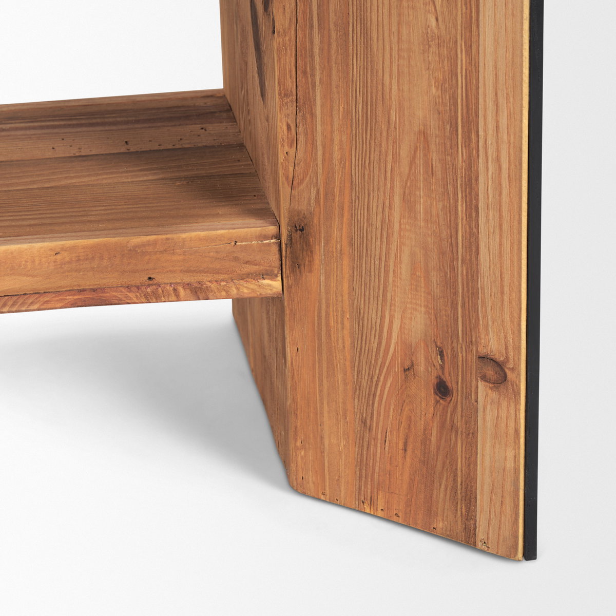 Tabor Natural Wood with Black Oak Waterwall Media Console, by Mercana, 94" length x 19" width x 24" height View 11