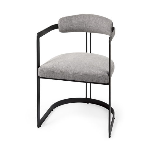 Hollyfield 20.5 x 21.3 x 29.5 Gray Fabric Seat with Gray Iron Frame Dining Chair