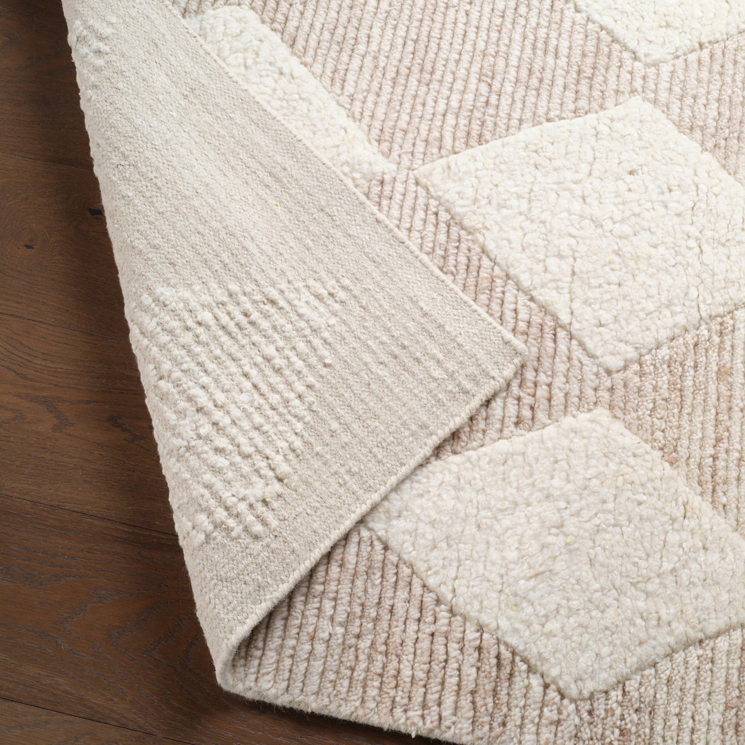 Jaipur Living Medak KEO14 Handknotted Striped White and Tan Area Rug, 6' width x 9' height x 0.33" depth View 6