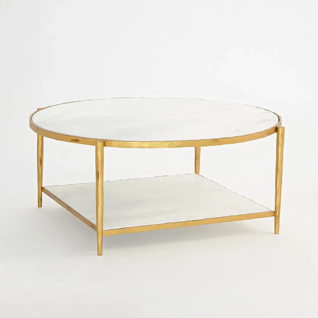 Circle/Square Cocktail Table, Coffee Table by Global Views, 45" width x 18" height x 45" depth View 2