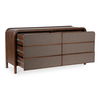 Rye 6 Drawer Dresser Warm Brown, by Moe's Home, 61.75" width x 30.6" height x 19.75" depth thumbnail 4