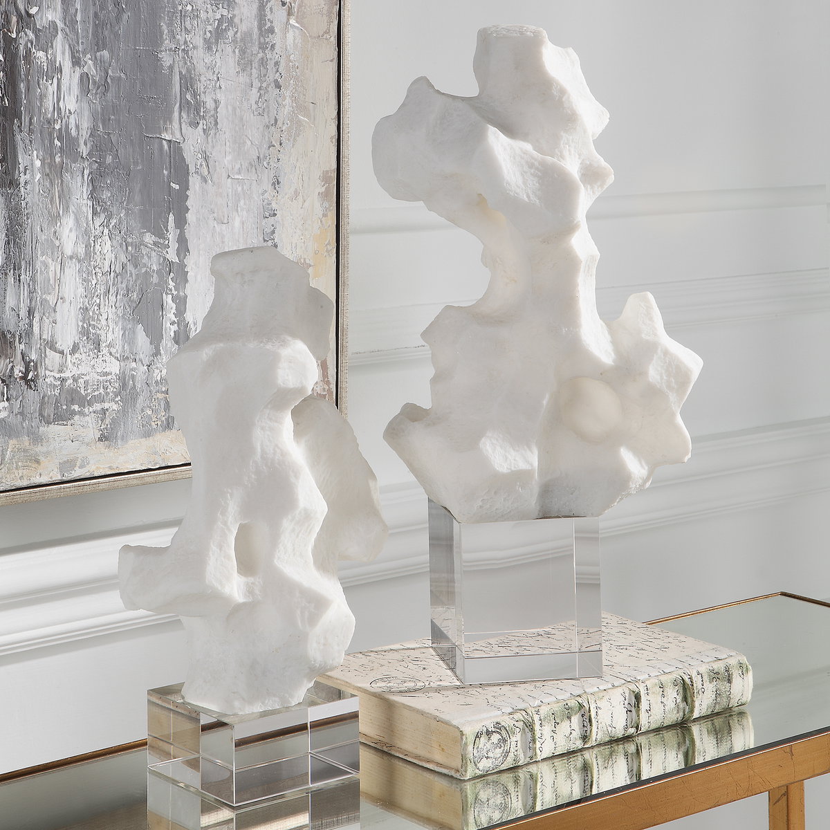 Remnant Sculptures Set/2, Figurines & Statue by Uttermost, 8" width x 16" height x 6" depth View 2