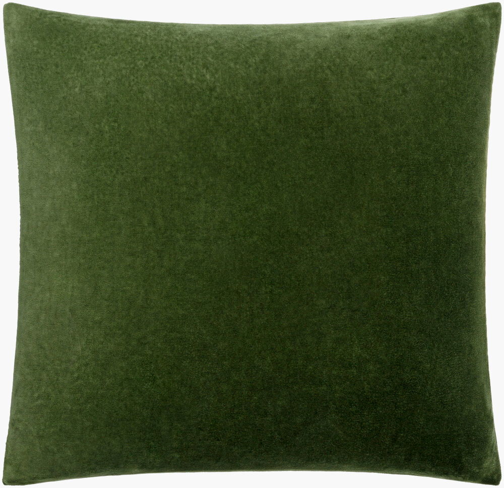 Cotton Velvet Lumbar Pillow Down, Decorative Pillow by Surya, 13" length x 20" width