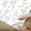 Wildflower Sprigs Black & White Peel & Stick Wallpaper thumbnail 3