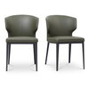 Delaney Dining Chair Dark Green-set Of Two, by Moe's Home, 20.1" width x 30.7" height x 21.7" depth thumbnail 1