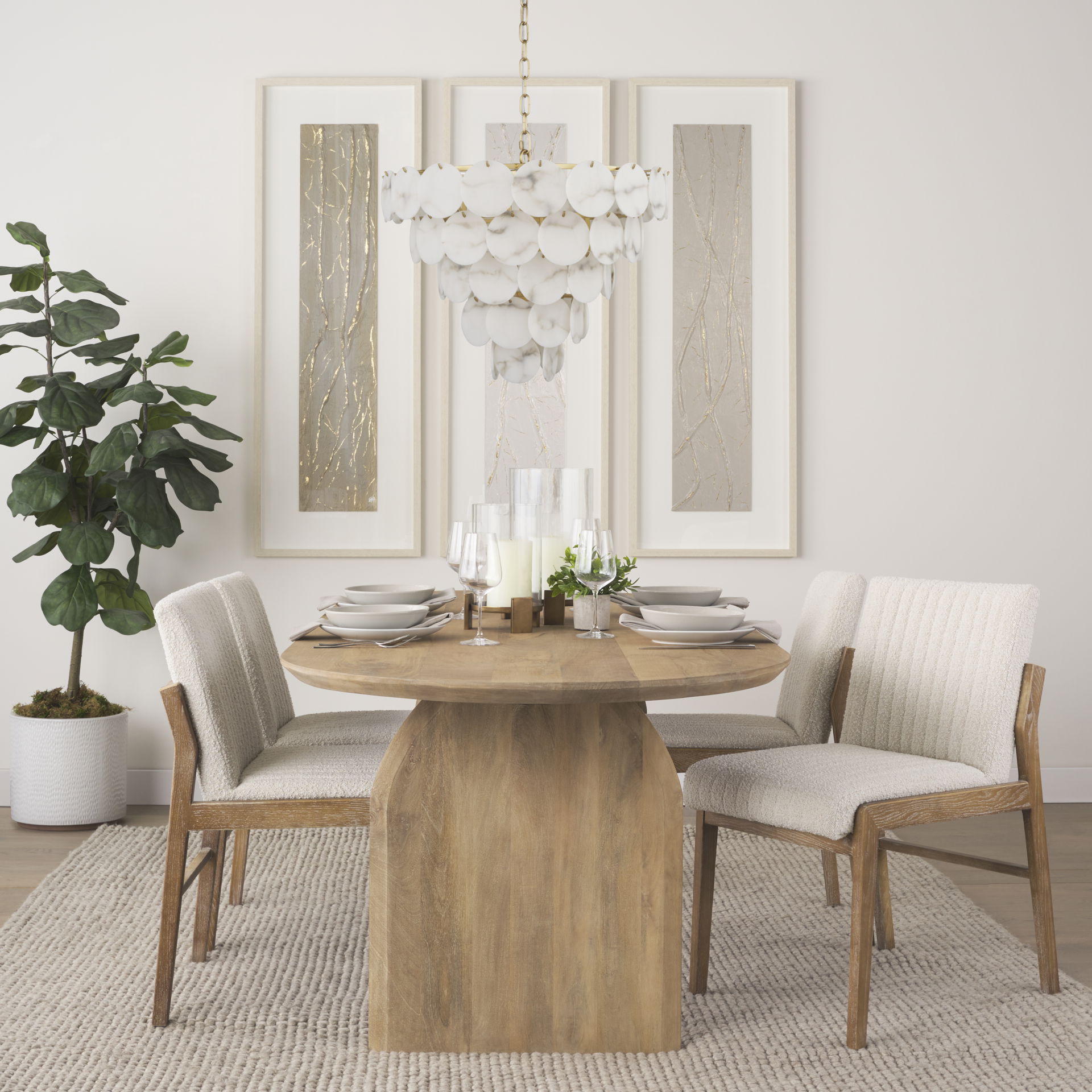 Monroe Brushed Gold Metal with Resin Shade 6-Light Chandelier large image 