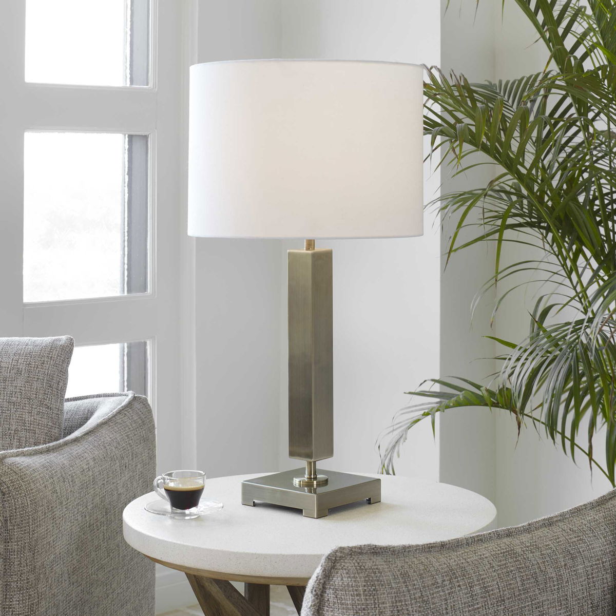 Duomo Brass Table Lamp, by Uttermost, 14" width x 27" height x 14" depth View 2