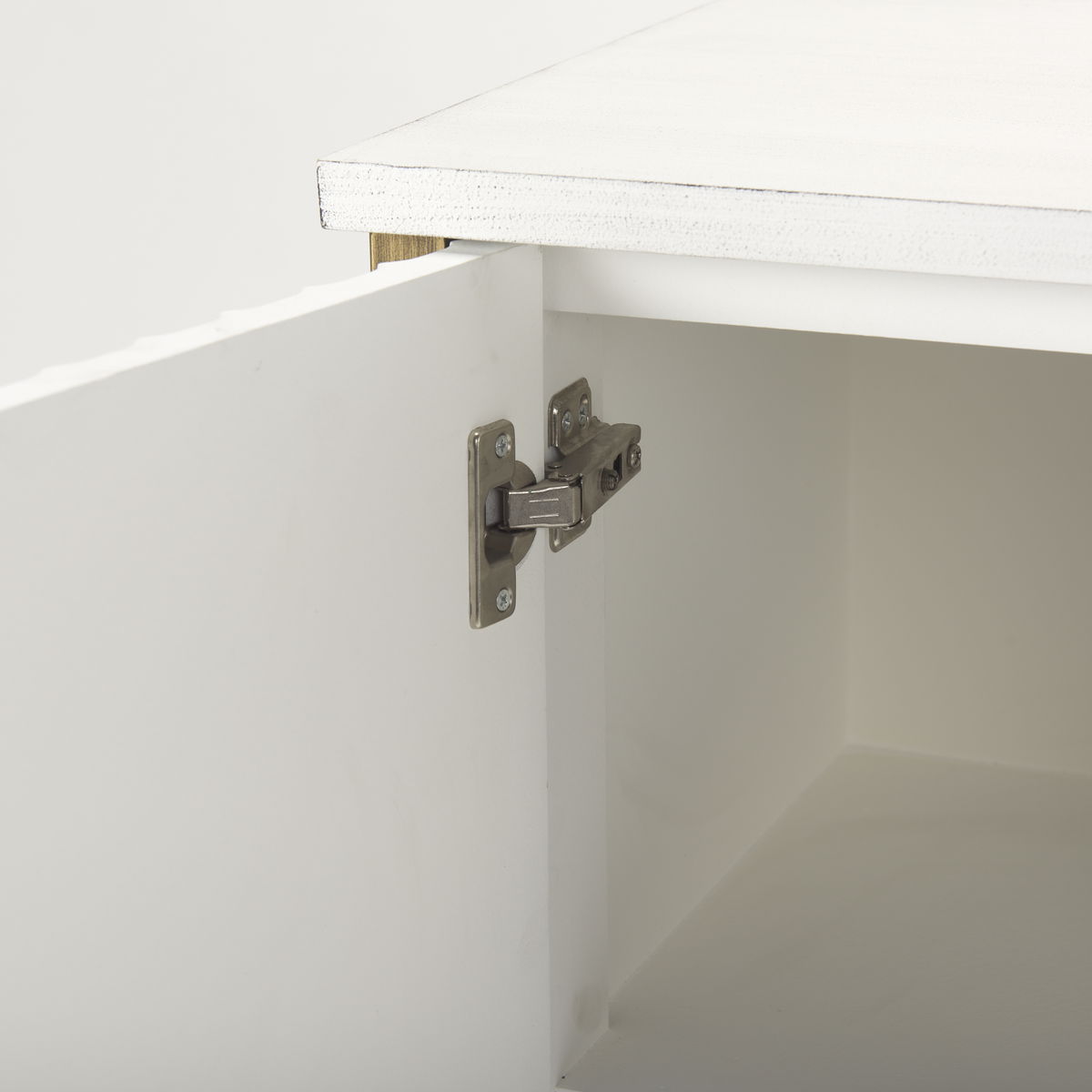 Savannah White Fir Veneer with Gold Metal Accent 2-Door Accent Cabinet, Cabinets & Chest by Mercana, 31.5" length x 15.75" width x 31.5" height View 11