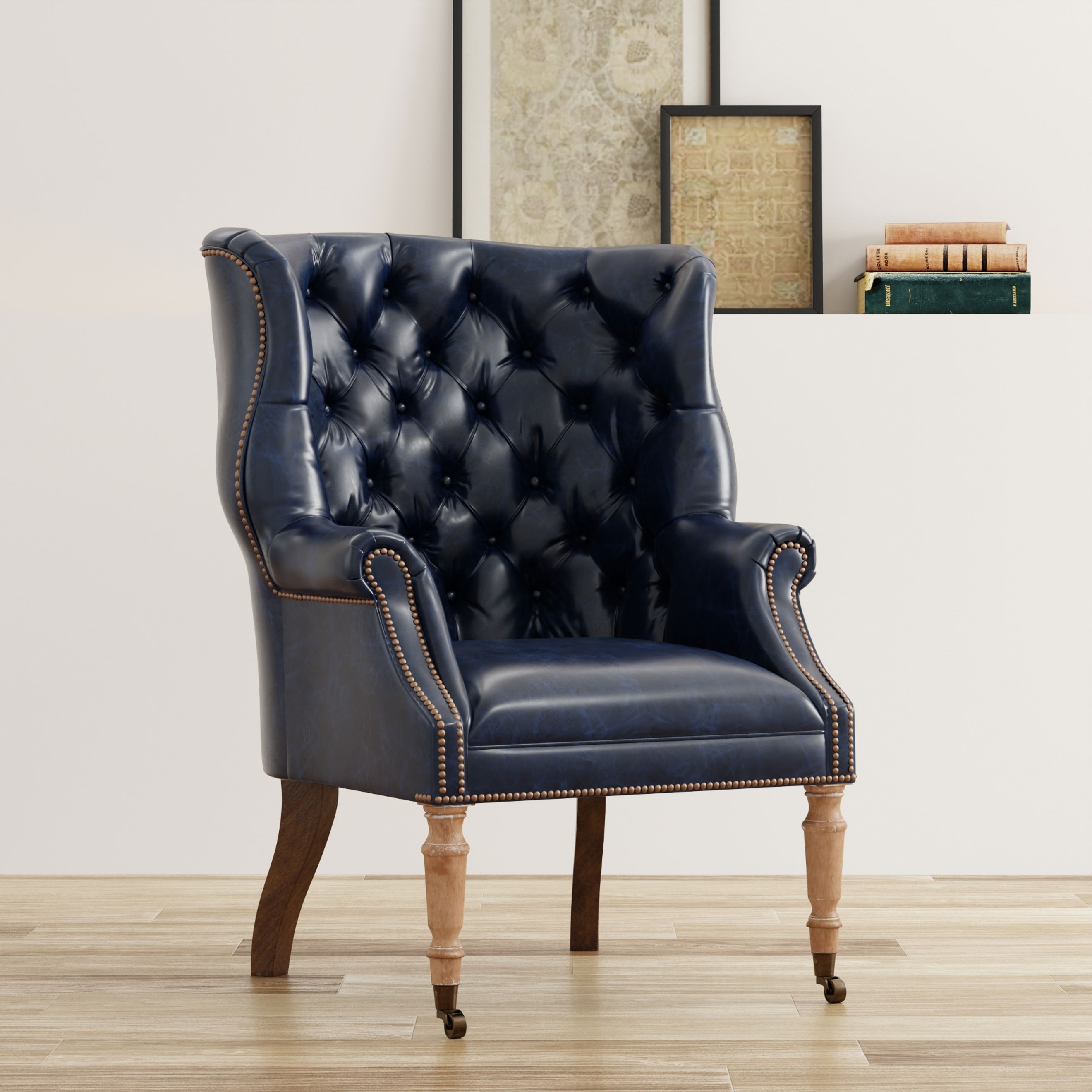 Welsh Blue Leather Chair large image 