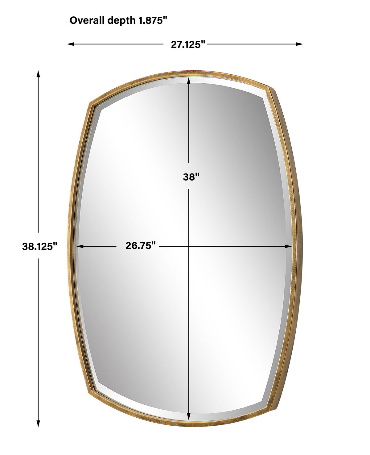 Varenna Aged Gold Vanity Mirror, by Uttermost, 2'3.12" width x 3'2.12" height x 1.87" depth View 3