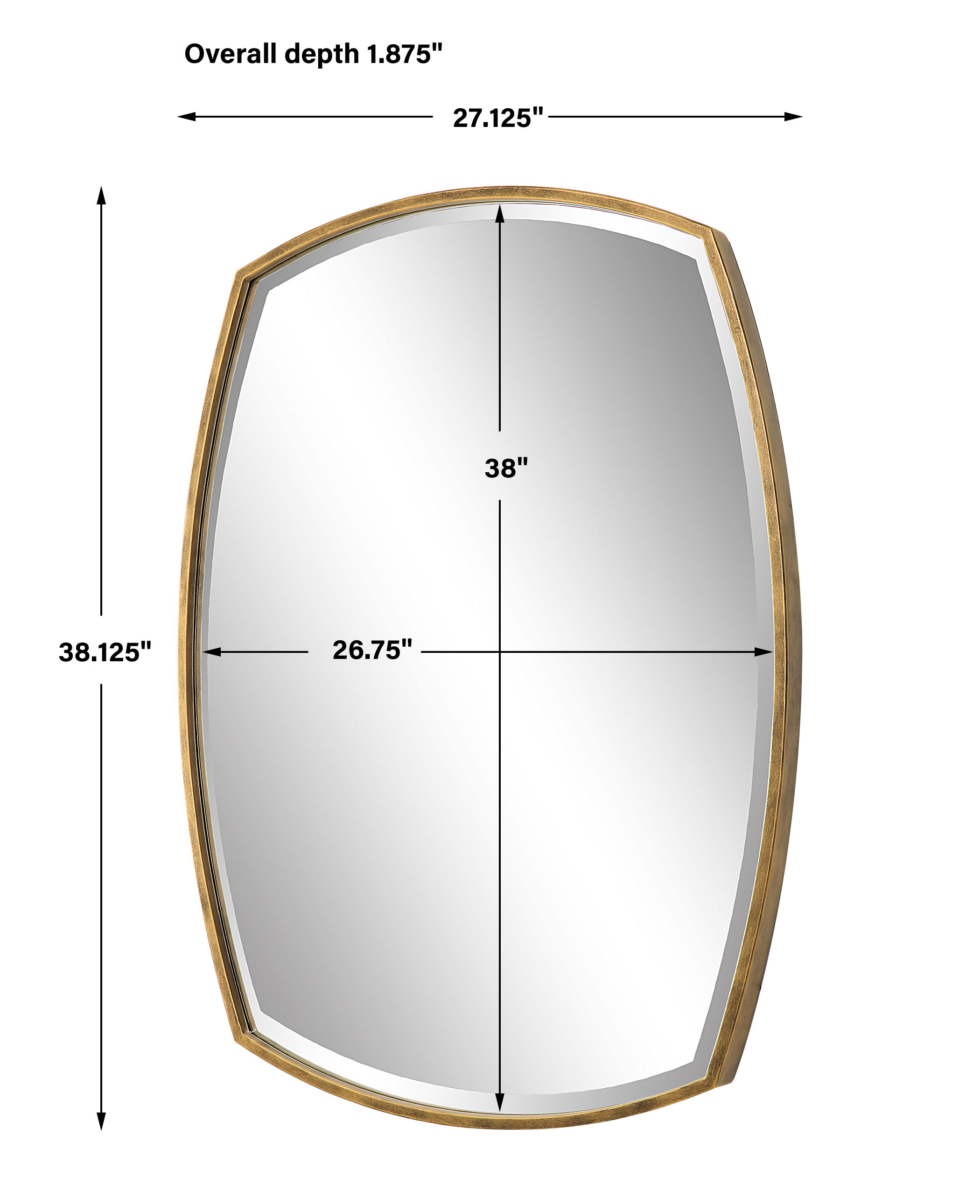 Varenna Aged Gold Vanity Mirror, by Uttermost, 27.12" width x 38.12" height x 1.87" depth View 3