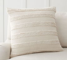 Online Designer Dining Room Damia Handwoven Textured Pillow & Down Feather Insert Bundle, 22", Ivory Multi