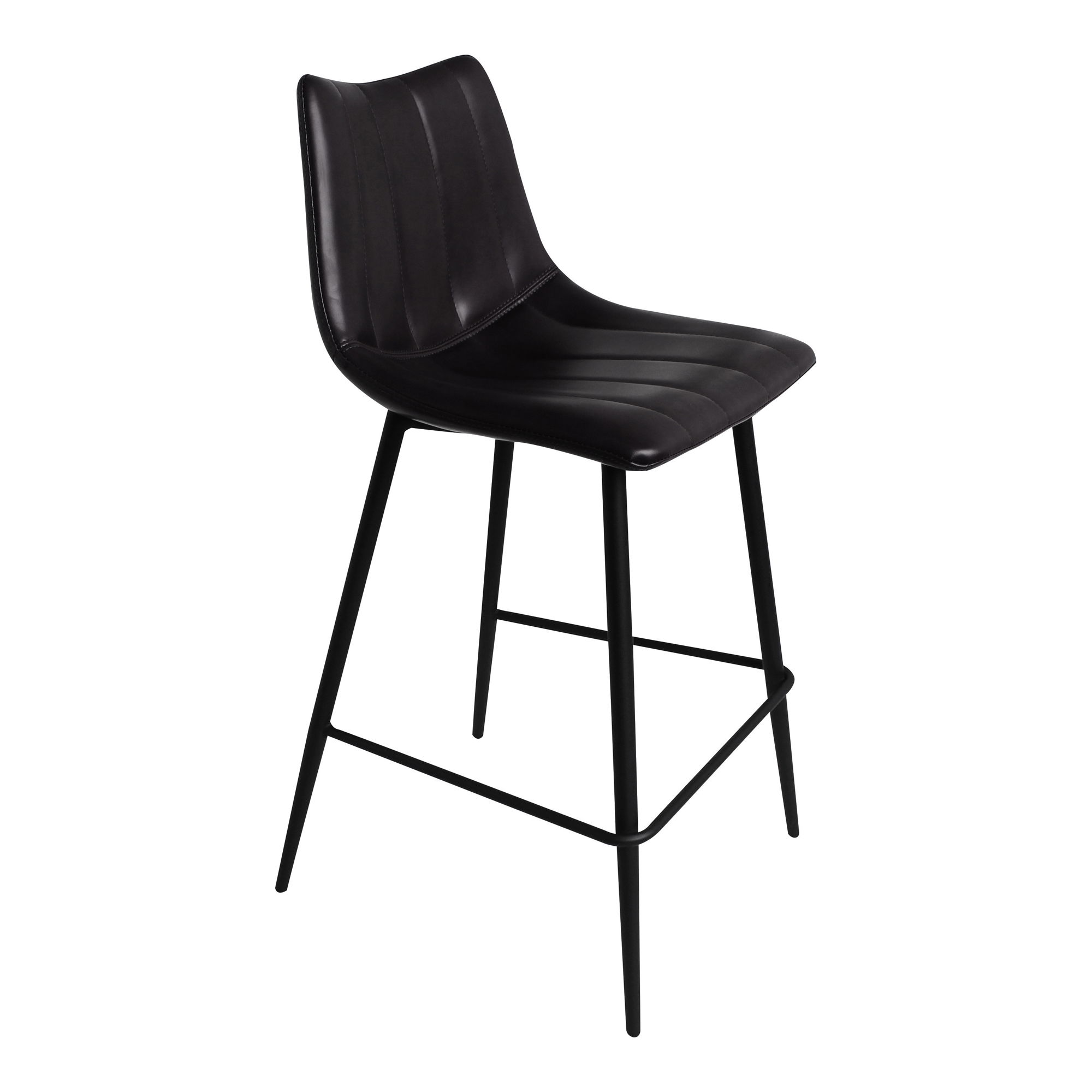 Alibi Counter Stool Matte Black - Set Of Two, Counter & Bar Stool by Moe's Home, 17.7" width x 37" height x 20" depth View 5