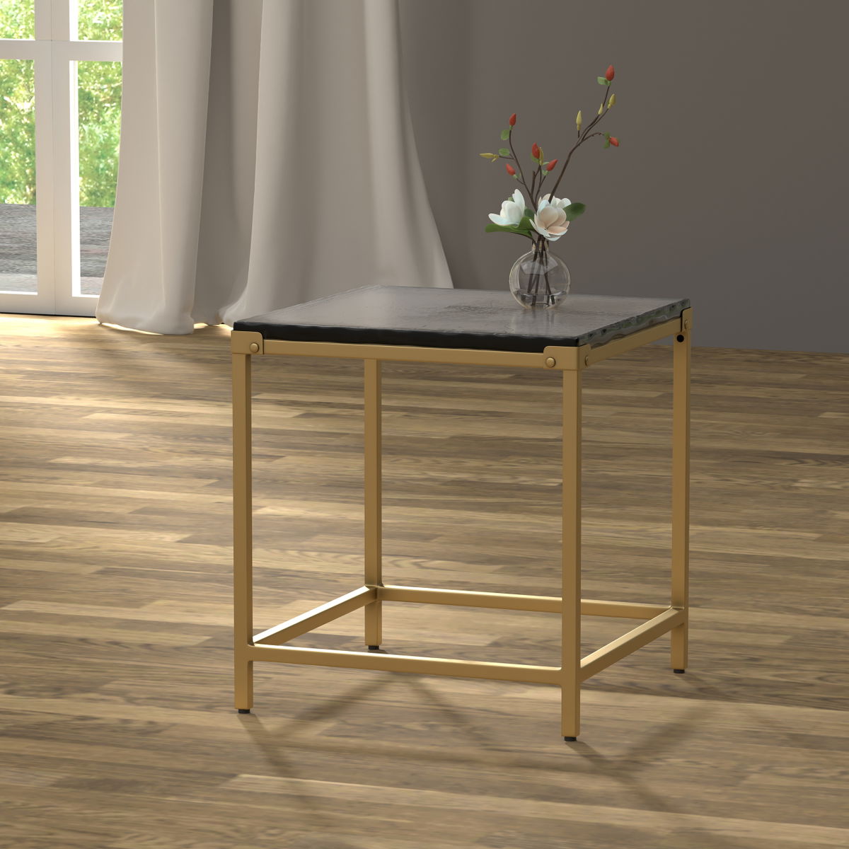 Christian Side Table, by Sarreid, 1" length x 1" width x 1'10" height View 13