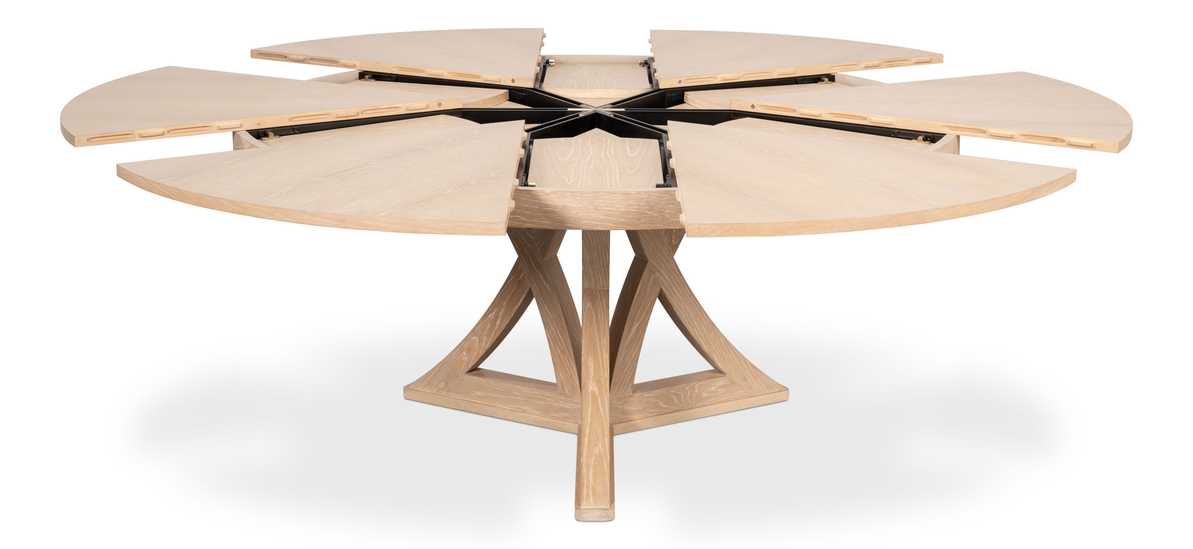 Casual Jupe Dining Table,Bleached Oak,Lg, by Sarreid, 66" length x 66" width x 30" height View 9