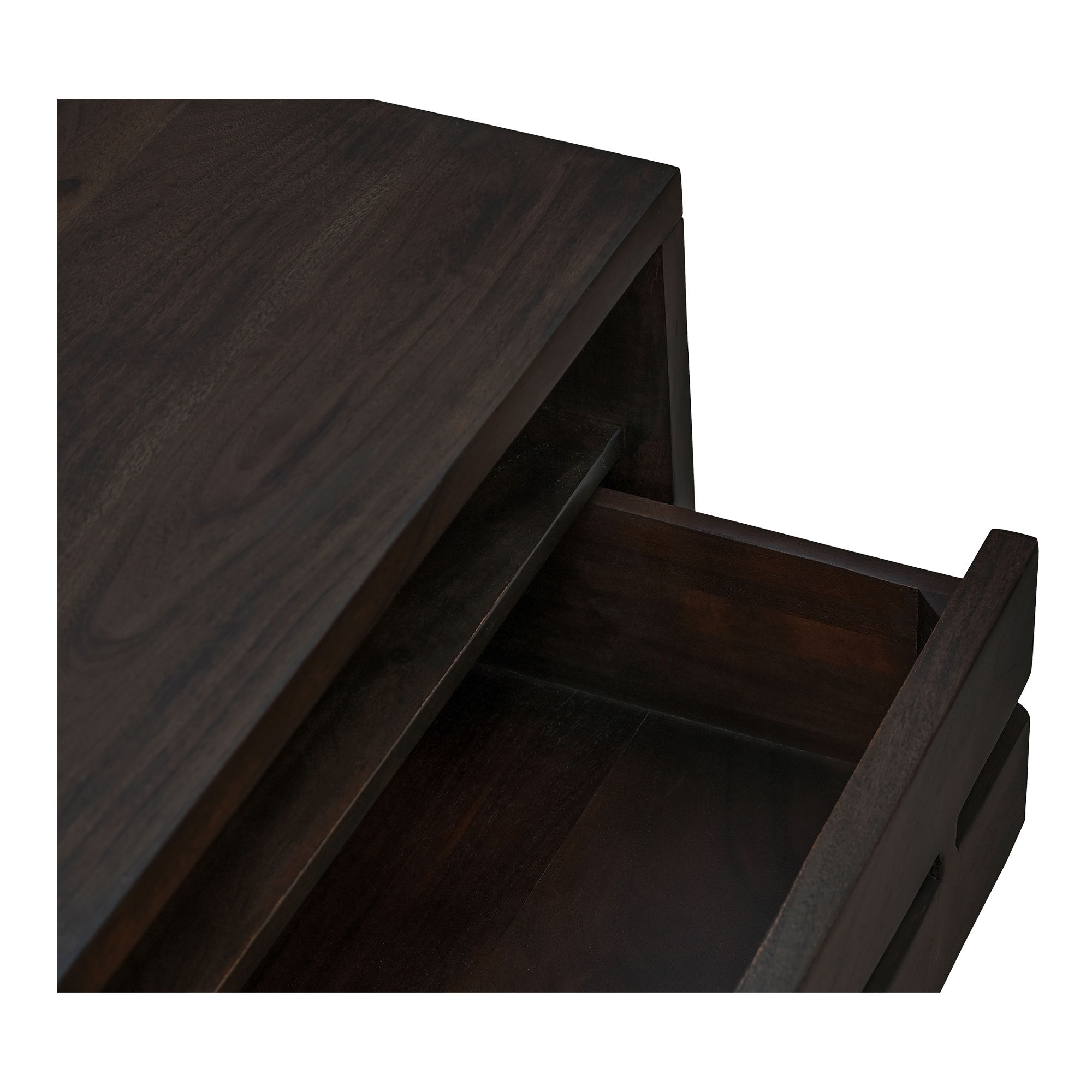 Madagascar Nightstand Dark Brown, by Moe's Home, 21.5" width x 22" height x 16" depth View 6