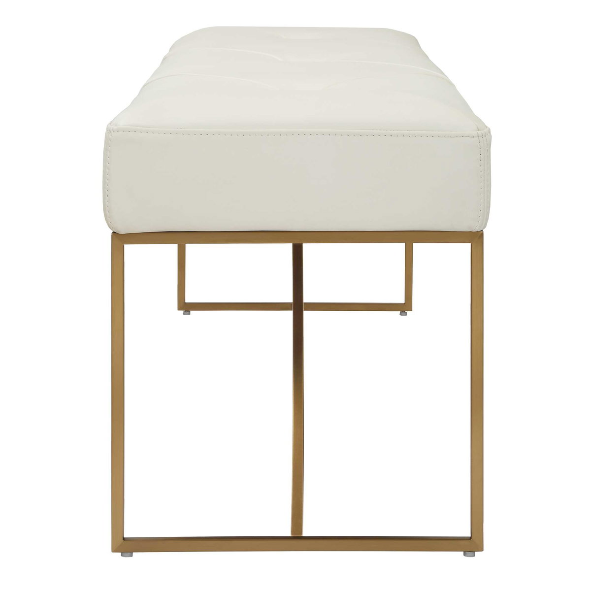 Swale Ivory Leather Bench, Benche by Uttermost, 53" width x 19" height x 16" depth View 6