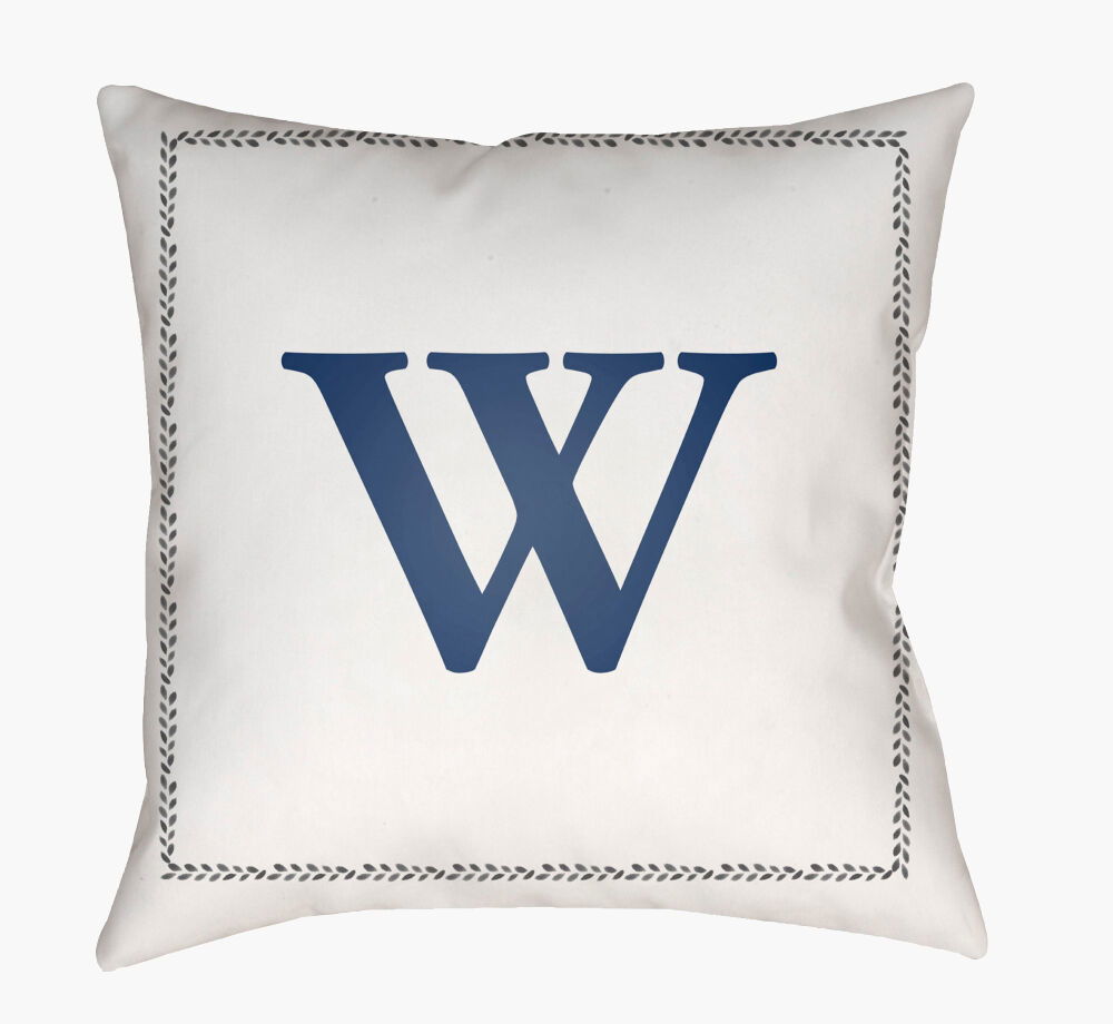 Initials Accent Pillow, Decorative Pillow by Surya, 18" length x 18" width
