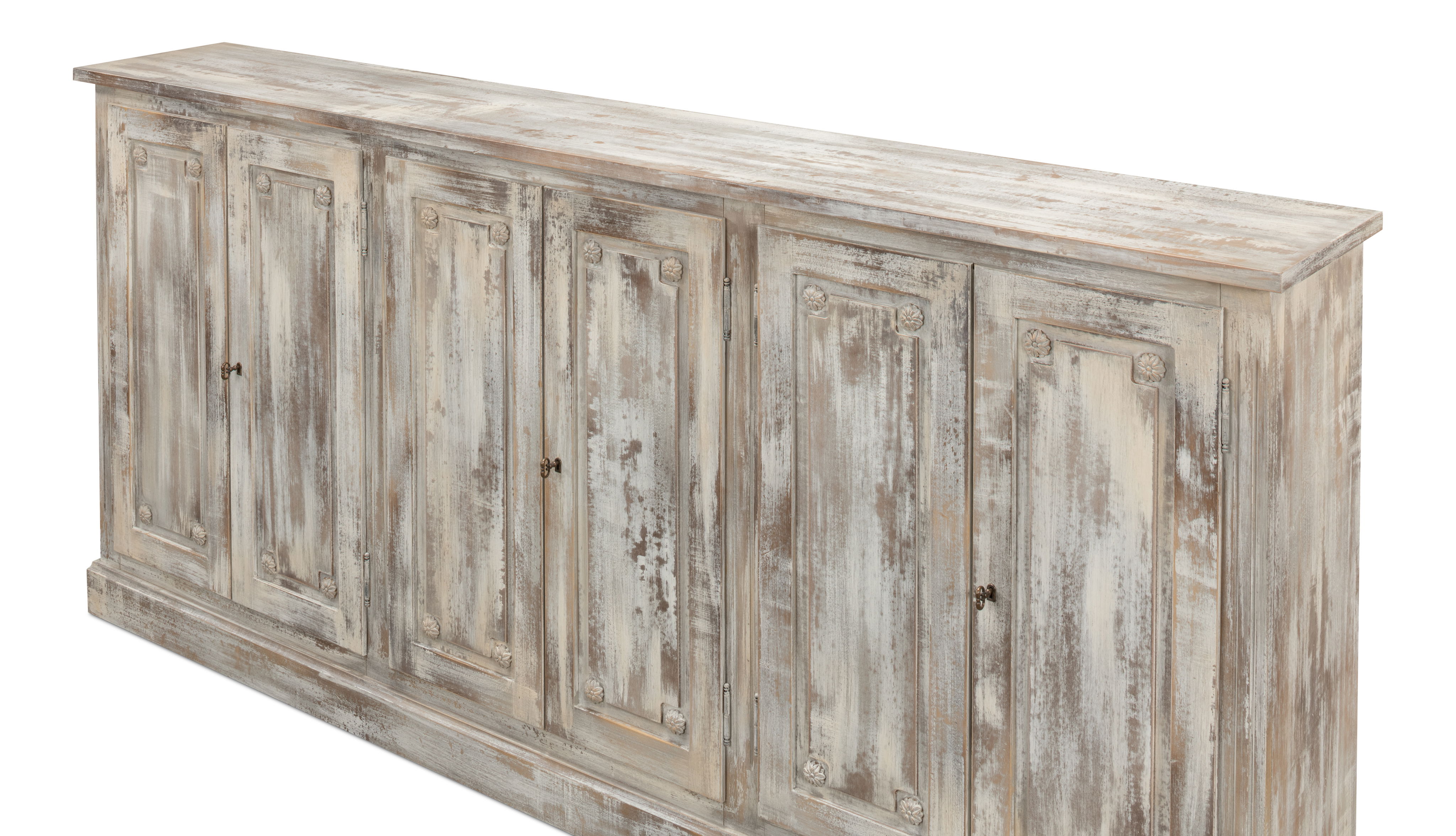 Bellagio Sideboard, 96',Grey Oak, Cabinets & Sideboard by Sarreid, 96" length x 15" width x 43" height View 10