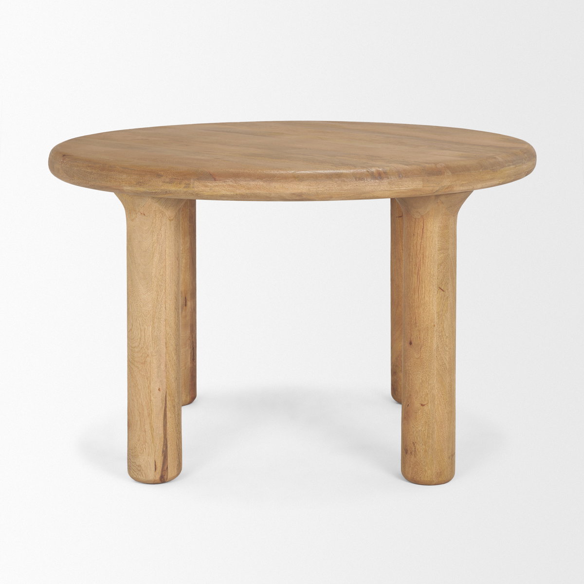 Soma 48' Light Brown Mango Wood Round Dining Table, by Mercana, 48" length x 48" width x 30" height View 5