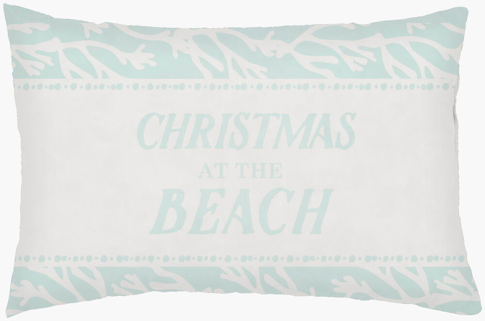 Sea-sons Greetings Lumbar Pillow, Decorative Pillow by Surya, 14" length x 24" width
