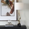 Spiraling Cordless Brass Buffet Lamp, Table Lamp by Uttermost, 13" width x 35" height x 13" depth thumbnail 2