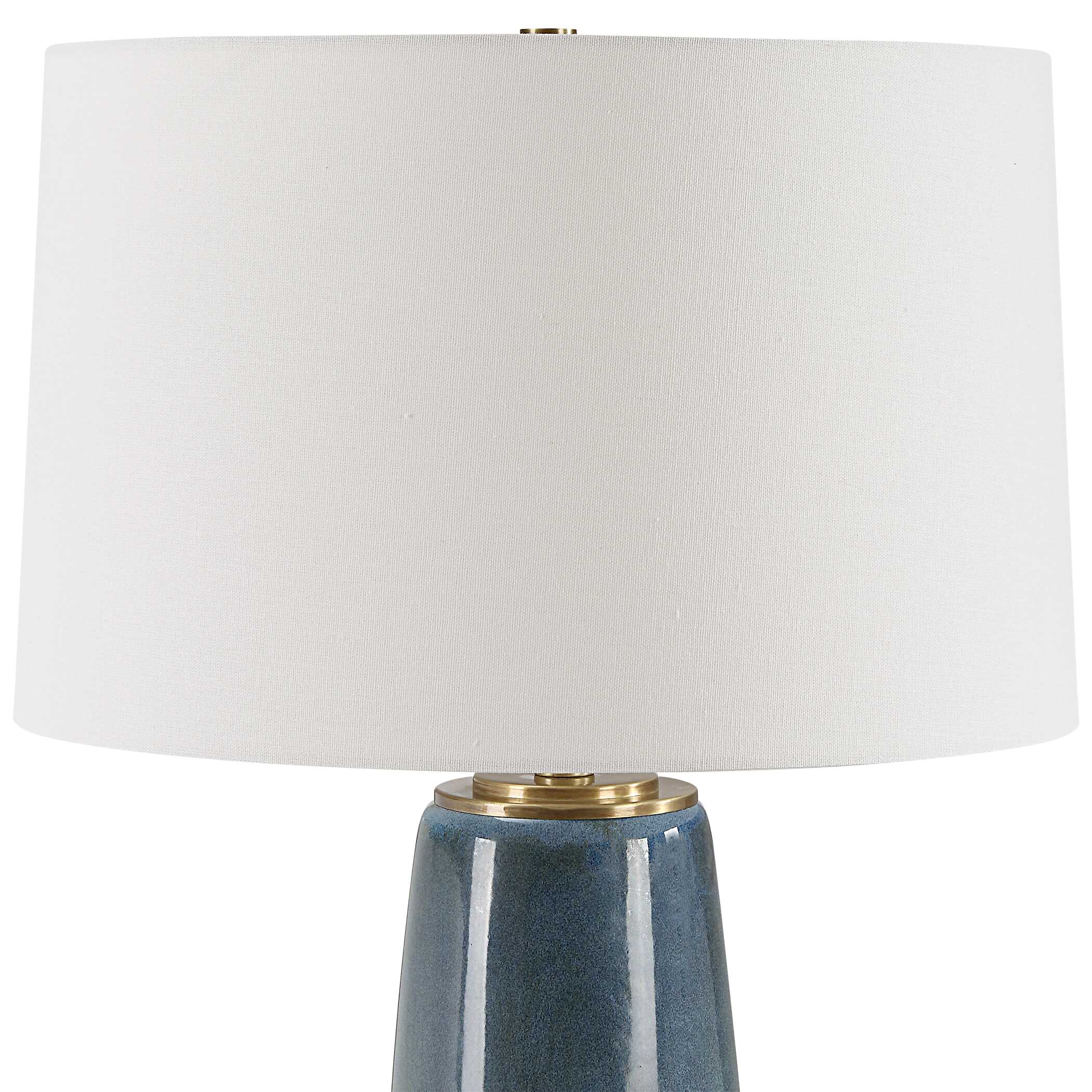 Submerged Deep Blue Table Lamp, by Uttermost, 16" width x 26.25" height x 16" depth View 6