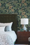Jungle Cat Dark Green Wallpaper thumbnail 3