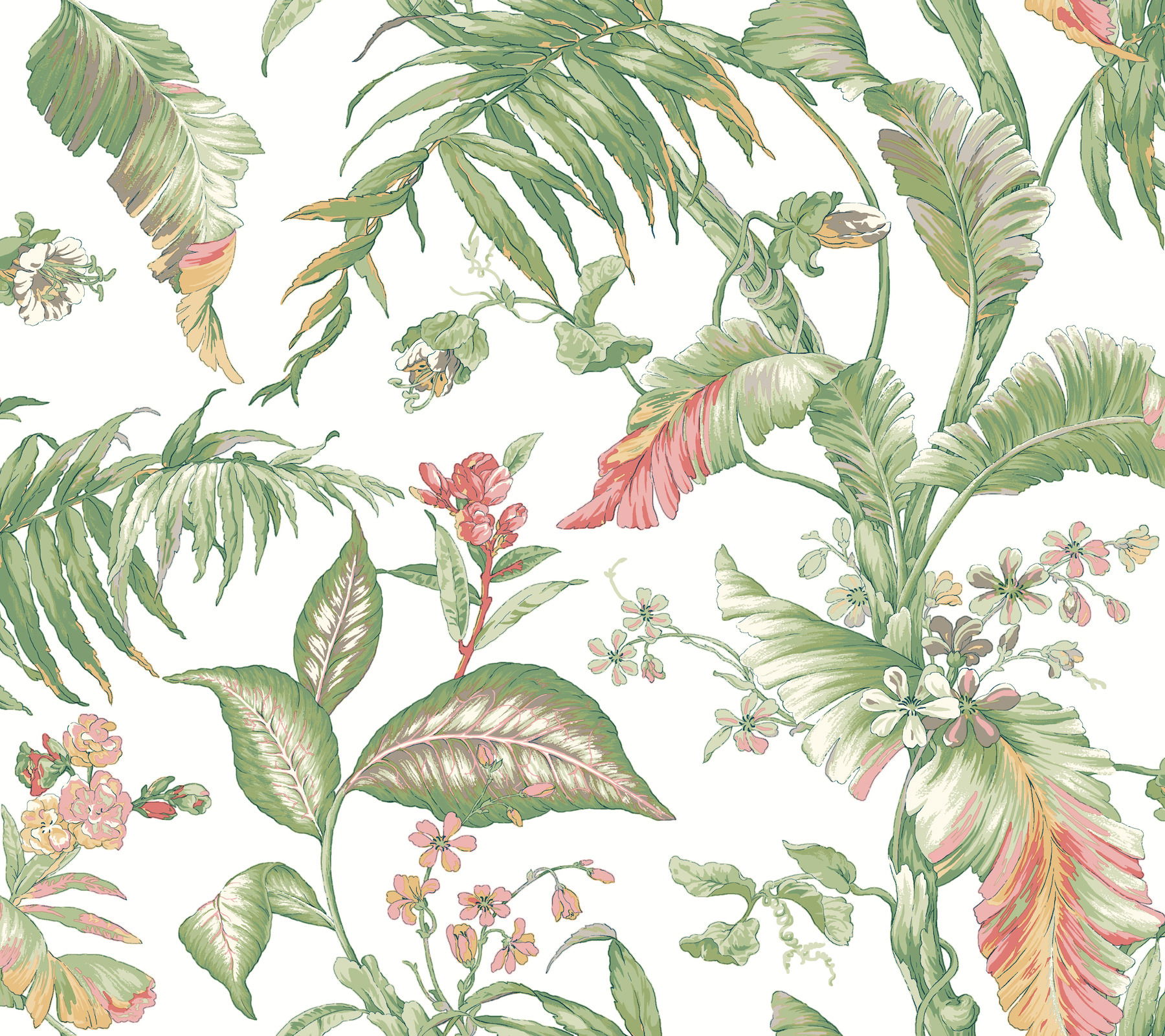 Fiji Garden Pink Peel & Stick Wallpaper large image 