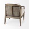 Landon  Light Brown Wood with Cream Fabric Seat and Cane Back Accent Chair thumbnail 6