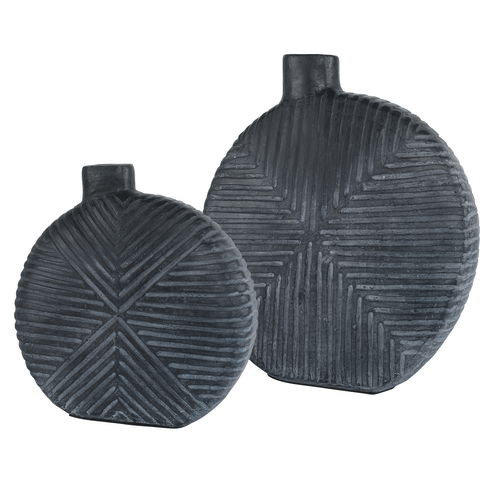 Viewpoint Aged Black Vases Set/2