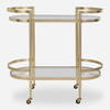 Isabelle Gold Bar Cart, Bar Carts & Cabinet by Uttermost, 33.5" width x 32" height x 17.75" depth thumbnail 1