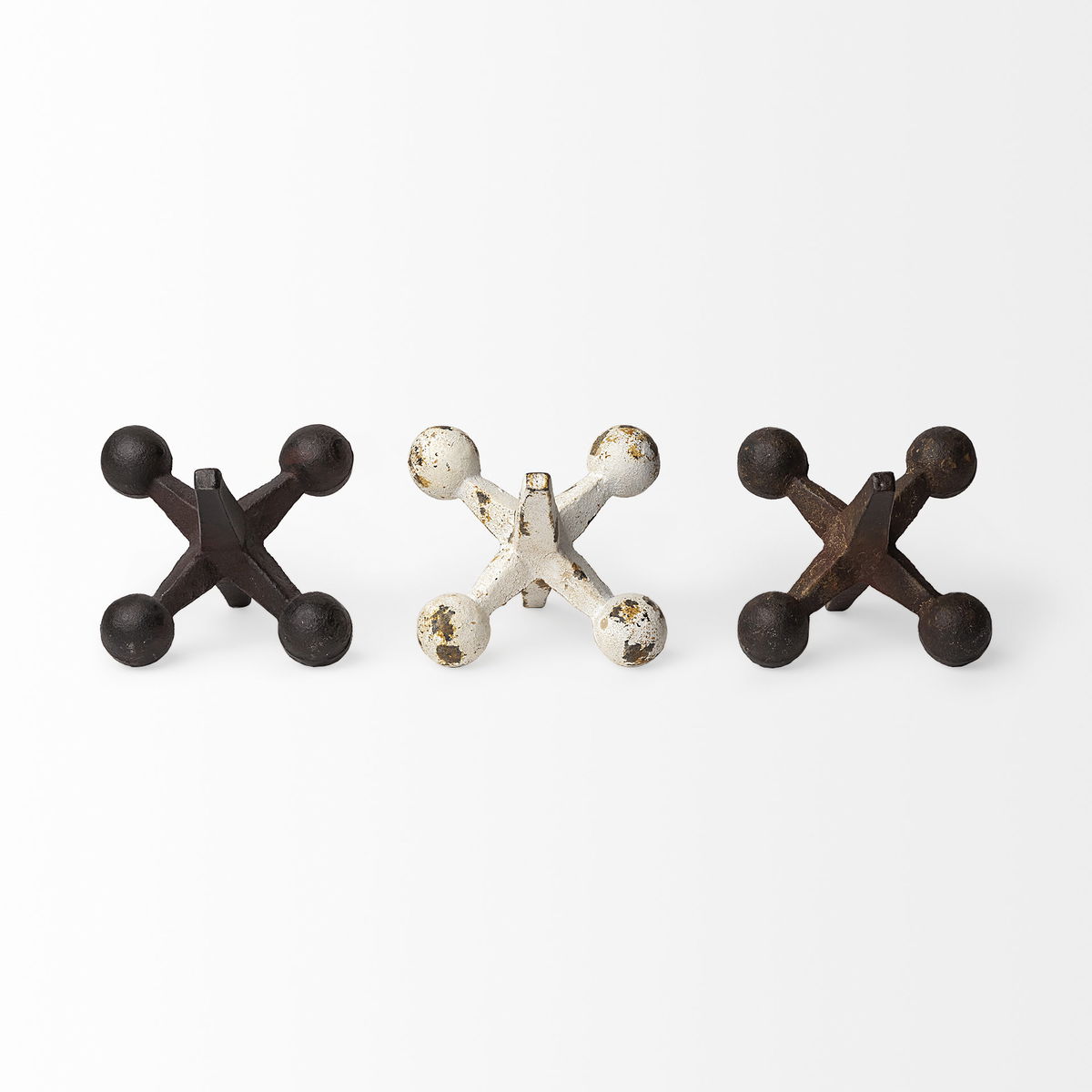 Jax Set of 3 8L x 7W Cast Iron Metal Jacks, Decorative Object by Mercana, 8" length x 7" width x 7" height View 3