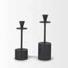 Petria Matte Black Textured Metal Taper Candle Holders, Candles & Candle Holder by Mercana, 3.75" length x 3.75" width x 13" height thumbnail 6